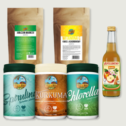 4 SZKLANKI SILVER Z ALGAMI I JABŁCZANEM MAGNEZU